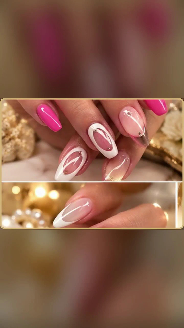 Weißes French-Design mit Gold-Akzenten bei Le Nails